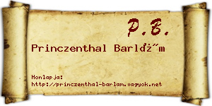 Princzenthal Barlám névjegykártya